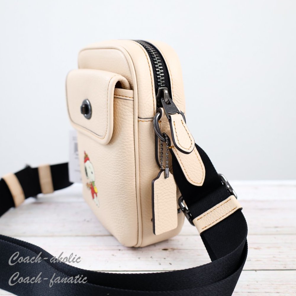 NWT Coach CE613 Coach X Peanuts Heritage Crossbody With Snoopy Motif in Ivory - Picture 6 of 12